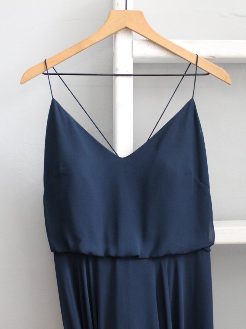 BHLDN Jenny Yoo Inesse Dress Navy Blue Flowy Bridesmaid Maxi Formal Dress sz 16 - Picture 5 of 9